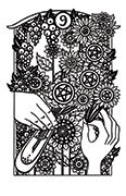 Nine of Pentacles Tarot card in Heart & Hands deck