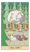 Five of Cups Tarot card in Luna Sol deck