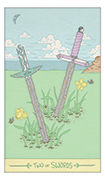 Two of Swords Tarot card in Luna Sol deck