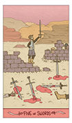 Five of Swords Tarot card in Luna Sol deck