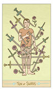 Ten of Swords Tarot card in Luna Sol deck