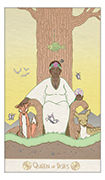 Queen of Disks Tarot card in Luna Sol deck