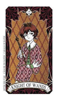 Knight of Wands Tarot card in Magic Manga Tarot deck