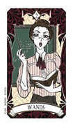 Two of Wands Tarot card in Magic Manga deck