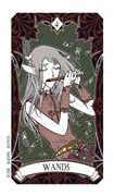 Four of Wands Tarot card in Magic Manga deck