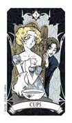 Two of Cups Tarot card in Magic Manga deck