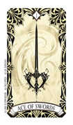 Ace of Swords Tarot card in Magic Manga deck