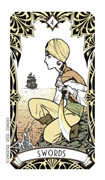 Four of Swords Tarot card in Magic Manga deck