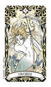 Five of Swords Tarot card in Magic Manga deck