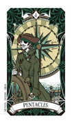 Four of Coins Tarot card in Magic Manga deck
