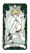 Six of Coins Tarot card in Magic Manga deck