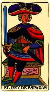 King of Swords Tarot card in Marseilles Tarot deck