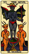The Devil Tarot card in Marseilles deck