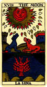 The Moon Tarot card in Marseilles deck