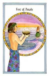 Five of Bowls Tarot card in Medicine Woman Tarot deck