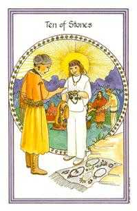 Ten of Stones Tarot card in Medicine Woman Tarot deck
