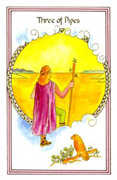 Three of Pipes Tarot card in Medicine Woman deck