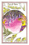 Five of Pipes Tarot card in Medicine Woman deck