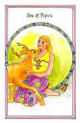 Six of Pipes Tarot card in Medicine Woman deck
