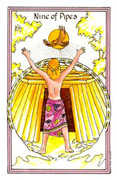 Nine of Pipes Tarot card in Medicine Woman deck