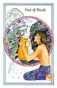 Four of Bowls Tarot card in Medicine Woman deck