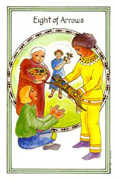 Eight of Arrows Tarot card in Medicine Woman deck