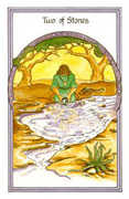 Two of Stones Tarot card in Medicine Woman deck