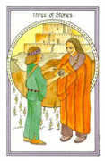 Three of Stones Tarot card in Medicine Woman deck