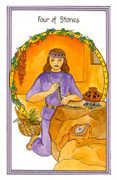 Four of Stones Tarot card in Medicine Woman deck