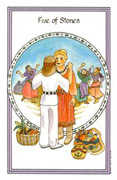 Five of Stones Tarot card in Medicine Woman deck
