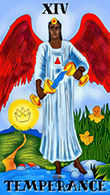 Temperance Tarot card in Melanated Classic Tarot deck