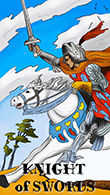 Knight of Swords Tarot card in Melanated Classic Tarot deck