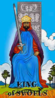 King of Swords Tarot card in Melanated Classic Tarot deck