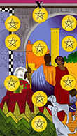 Ten of Coins Tarot card in Melanated Classic Tarot deck