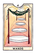 Four of Wands Tarot card in New Chapter deck