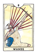 Eight of Wands Tarot card in New Chapter deck