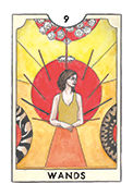 Nine of Wands Tarot card in New Chapter deck