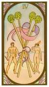 Four of Wands Tarot card in Renaissance deck