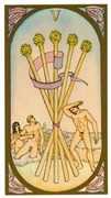 Five of Wands Tarot card in Renaissance deck