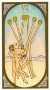 Six of Wands Tarot card in Renaissance deck
