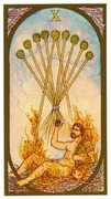 Ten of Wands Tarot card in Renaissance deck