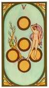 Five of Coins Tarot card in Renaissance deck