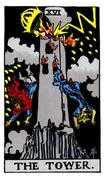The Tower Tarot card in Rider Waite deck