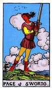 Page of Swords Tarot card in Rider Waite deck
