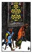 Five of Coins Tarot card in Rider Waite deck
