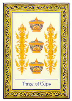 Three of Cups Tarot card in Royal Thai Tarot deck