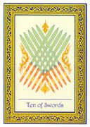 Ten of Swords Tarot card in Royal Thai deck