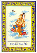 Page of Swords Tarot card in Royal Thai deck
