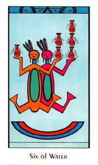 Six of Water Tarot card in Santa Fe Tarot deck