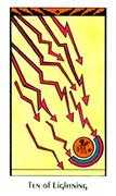 Ten of Lightening Tarot card in Santa Fe deck